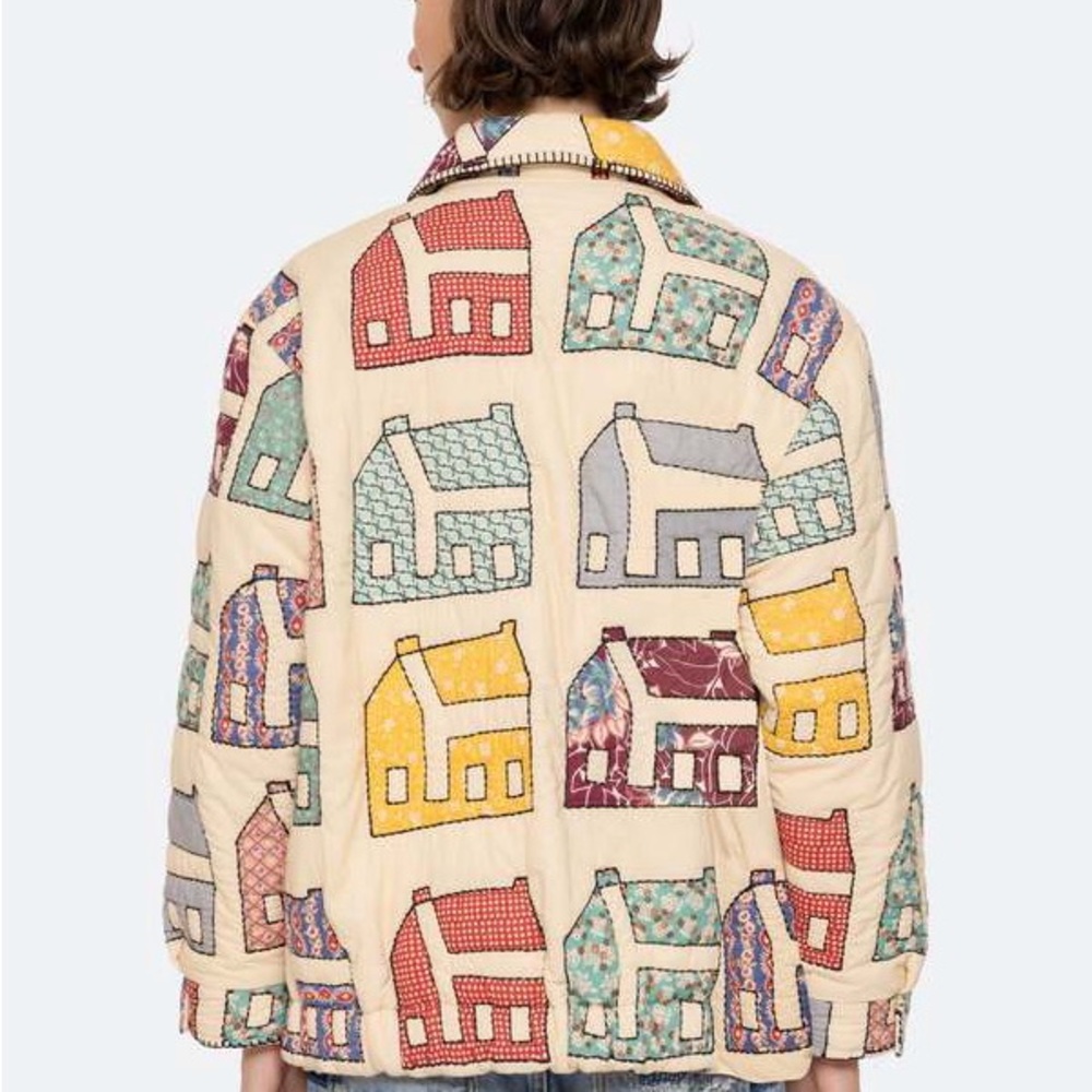 Sea NY Patchwork House Pattern Puffer Jacket - Picture 2 of 5